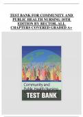 TEST BANK FOR COMMUNITY AND PUBLIC HEALTH NURSING 10TH EDITION BY RECTOR, ALL  CHAPTERS COVERED GRADED A+