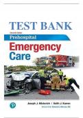 Test Bank for Prehospital Emergency Care 11th Edition by Joseph Mistovich  (Complete Guide) (All Chapters Covered) (Graded A+) 