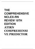 THE COMPREHENSIVE NCLEX-RN REVIEW 19TH EDITION ATIRN COMPREHENSI VE PREDICTOR