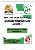 MAC3702 EXAM PACK 2025 [DETAILED QUESTIONS AND ANSWERS]