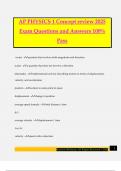 AP PHYSICS 1 Concept review 2025 Exam Questions and Answers 100% Pass