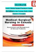 TESTBANK Lewis's Medical Surgical Nursing in Canada, 5thEdition by Jane Tyerman, Shelley Cobbett Chapters 1 - 72 Complete