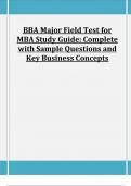 BBA Major Field Test for MBA Study Guide: Complete with Sample Questions and Key Business Concepts