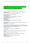 CESSWI Part 2 Exam with Complete Solutions 2025 Latest Update 