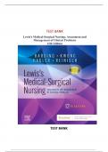 Test Bank Lewis Medical-Surgical Nursing: Assessment and Management of Clinical Problems 12th Edition By Harding & Kwong