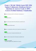 Exam 1: NR 446/ NR446 (Latest 2025/ 2026 Update) Collaborative Healthcare Review | Questions & Answers| Grade A| 100% Correct (Verified Solutions)- Chamberlain