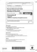 Pearson Edexcel A Level Economics B paper 2 June 2024 QUESTION PAPER