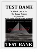 TEST BANK for CHEMISTRY: The Central Science 12th Edition by Brown, LeMay, Bursten Murphy Woodward ISBN 9780321696724 Chapter 1-24 | Complete Guide A+