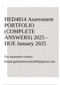 HED4814 Assessment PORTFOLIO (COMPLETE ANSWERS) 2025 - DUE January 2025