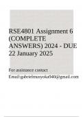 RSE4801 Assignment 6 (COMPLETE ANSWERS) 2024 - DUE 22 January 2025