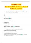 CCI CCT Exam   Questions With Reviewed Correct  Detailed Answers  