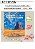 Test Bank - Sensation and Perception,11th Edition by Goldstein & Brockmole, (All 15 Chapters Covered) - Pdf