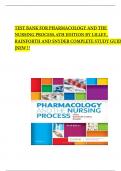 TEST BANK FOR PHARMACOLOGY AND THE NURSING PROCESS, 9TH EDITION BY LILLEY, RAINFORTH AND SNYDER COMPLETE STUDY GUIDE |NEW!!