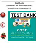 Test Bank - Cost Accounting With Integrated Data Analytics, 1st Edition by Karen Congo Farmer (All Chapters 1 to 18 Covered) - Pdf