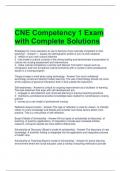 CNE Competency 1 Exam with Complete Solutions 