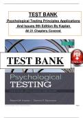 Test Bank - Psychological Testing: Principles, Applications, and Issues 9th Edition (Kaplan), Chapter 1 - 21 > Download as a PDF <