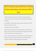 MTTC History Exam (09) Part 1: World History Questions and Answers 100% Pass