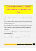 AMSCO AP US History Chapter 1 Exam Questions and Answers 100% Pass