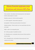 Illinois Pesticide applicator exam Questions and Answers 100% Pass