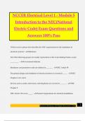 NCCER Electrical Level 1 - Module 5 Introduction to the NEC(National Electric Code) Exam Questions and Answers 100% Pass