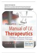 COMPLETE TEST BANK FOR _  Phillips's Manual of I.V. Therapeutics: Evidence-Based Practice for Infusion Therapy Seventh  Edition by Lisa Gorski MS RN HHCNS-BC CRNIr FAAN ||ALL CHAPTERS||VERIFIED ANSWERS