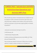 CHIMA NEC - Introduction and HIM Profession Exam Questions and Answers 100% Pass