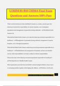 LOHIM B1-B10 CHIMA Final Exam Questions and Answers 100% Pass