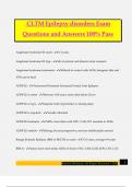 CLTM Epilepsy disorders Exam Questions and Answers 100% Pass