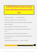 COMD 5070 Exam 1 Intro to speech science Questions and Answers 100% Pass