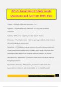 AP US Government Study Guide Questions and Answers 100% Pass