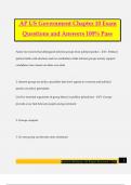 AP US Government Chapter 10 Exam Questions and Answers 100% Pass