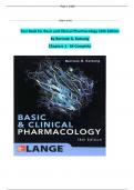 Test Bank for Basic and Clinical Pharmacology 14th Edition By Bertram G. Katzung Chapter 1-66 Complete Guide A+