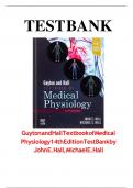 TEST BANK For Guyton and Hall Textbook of Medical Physiology, 14th Edition by John E. Hall; Michael E. Hall, Verified Chapters 1 - 86, Complete Newest Version