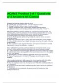 ACAMS Practice Set 1 Questions and Answers All Correct 