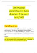 CMS Nutrition comprehensive Exam  Questions & Answers  2024/2025 CMS Nutrition A nurse is assessing a client's risk for pressure injuries using a skin risk  assessment tool. The client eats more than half of most meals but  occasionally refuses a m