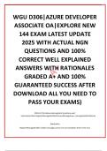 WGU D306|AZURE DEVELOPER ASSOCIATE OA|EXPLORE NEW 144 EXAM LATEST UPDATE 2025 WITH ACTUAL NGN QUESTIONS AND 100% CORRECT WELL EXPLAINED ANSWERS WITH RATIONALES GRADED A+ AND 100% GUARANTEED SUCCESS AFTER DOWNLOAD ALL YOU NEED TO PASS YOUR EXAMS)