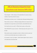 FBLA Business Etiquette Exam Questions and Answers 100% Pass