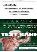 TEST BANK  Physical Examination and Health Assessment  9th Edition by Carolyn Jarvis,  All Chapters 1 - 32 / Full Complete