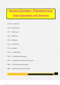 Honors Chemistry - Polyatomic Ions Exam Questions and Answers