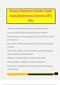 Honors Chemistry: Periodic Trends Exam Questions and Answers 100% Pass