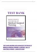 TEST BANK BRUNNER AND SUDDARTH’S TEXTBOOK OF MEDICAL SURGICAL NURSING 14 EDITION | ALL 73 CHAPTERS COVERED | COMPLETE GUIDE