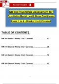 NR548/ NR 548 Exam 1, 2, 3, & Final Exam: ALL IN ONE: (Latest 2025 / 2026) Weeks 1 to 8 Covered Psychiatric Assessment for the PMHNP - Chamberlain