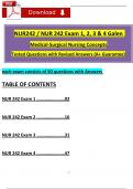 Galen NUR 242 Exam 1, 2, 3 & 4 Med-Surg Tested: ALL IN ONE (Latest 2025 / 2026) Questions with Revised Answers, (A+ Guarantee)