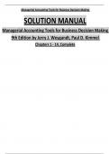 SOLUTION MANUAL Managerial Accounting Tools for Business Decision Making  9th Edition by Jerry J. Weygandt, Paul D. Kimmel Chapters 1 - 14, Complete