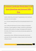 Louisiana Landscape Horticulture A-M Exam Questions and Answers 100% Pass