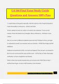 LA 166 Final Exam Study Guide Questions and Answers 100% Pass