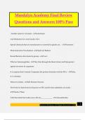 Mandalyn Academy Final Review Questions and Answers 100% Pass