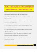 ACCT - 218 Payroll Ch 1-3 Study guide Questions and Answers 100% Pass