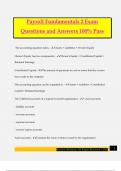 Payroll Fundamentals 2 Exam Questions and Answers 100% Pass