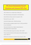 FPC Exam Fundamental Payroll Questions and Answers 100% Pass